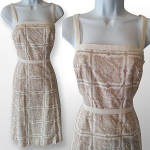 Ann Taylor Loft Dress, Size 6, Off White Tan